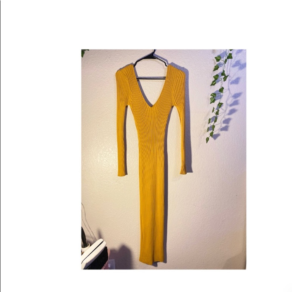 Mustard tight dress